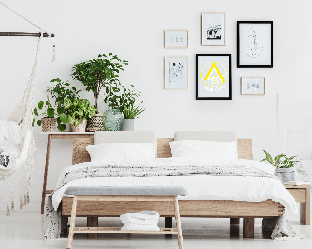 Giường ngủ được thiết kế bằng gỗ